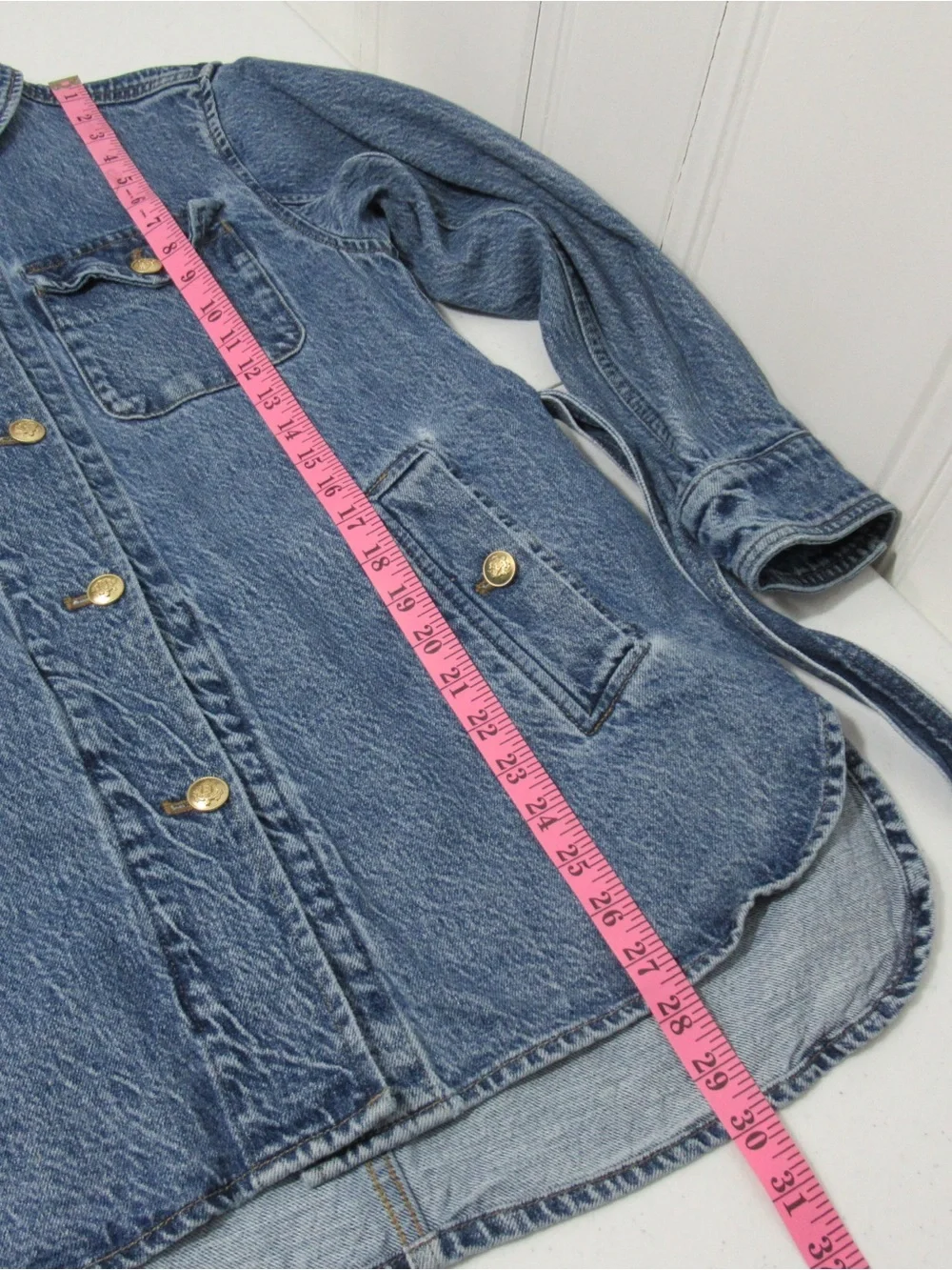 J. Crew Denim Belted Shirt Jacket Size Small